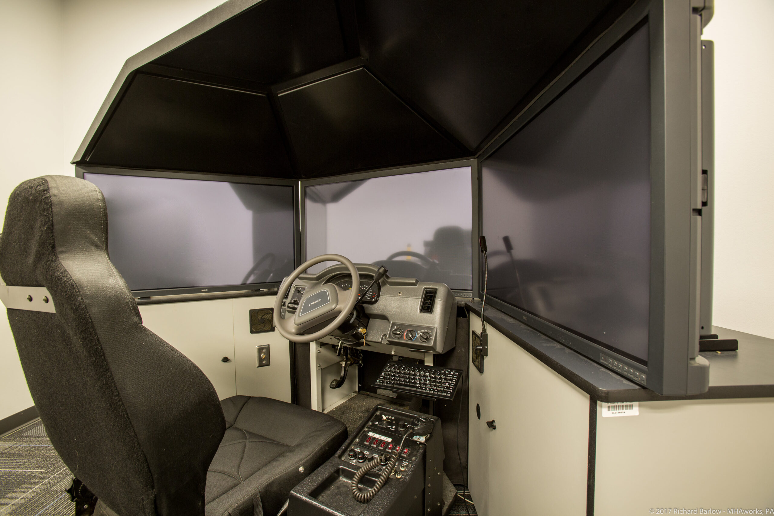 Driving simulation machine for Pitt CC's Basic Law Enforcement Training Program. 